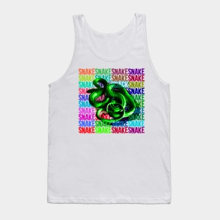 Snake popart rofl snack neon text Tank Top